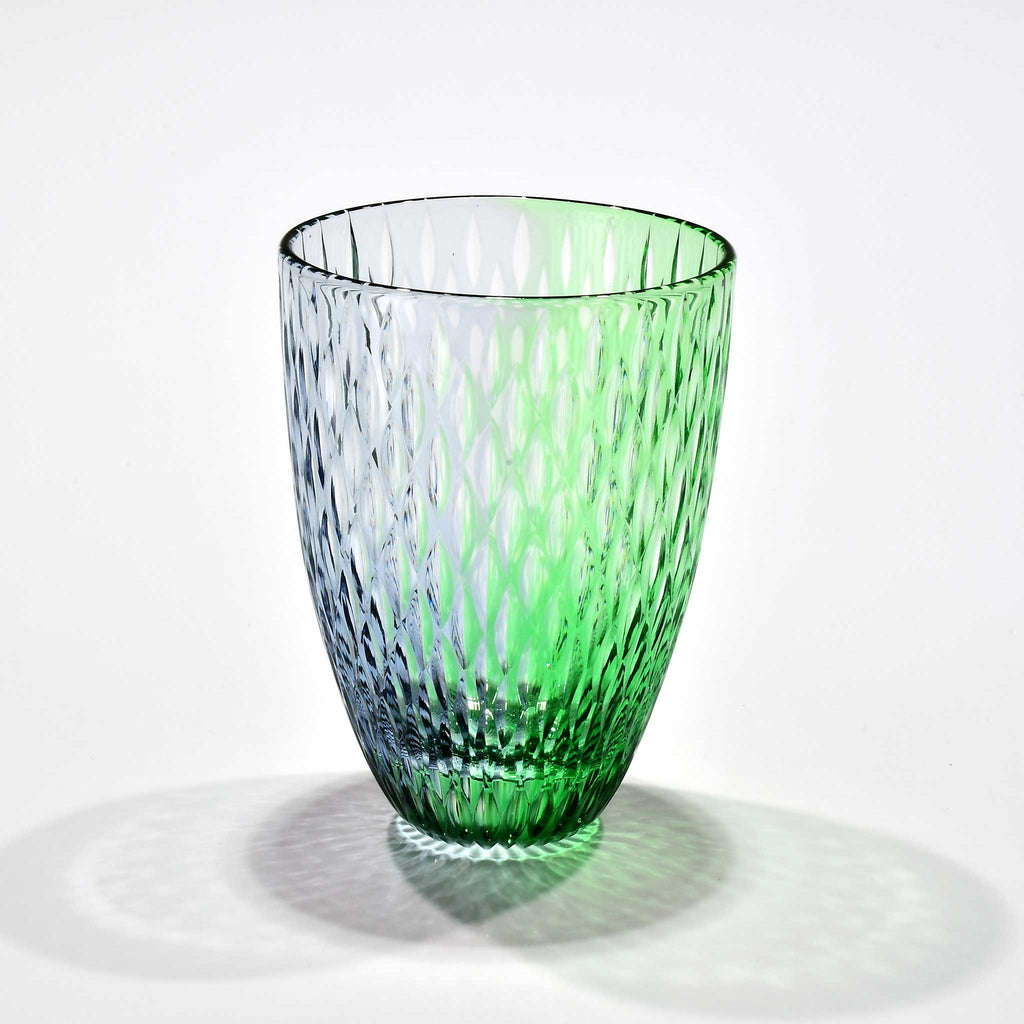 米つなぎ”一期一会”「清」コレクショングラス（緑・ブルーグレー）