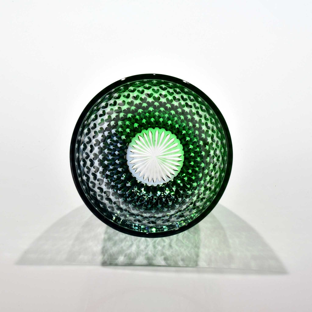 米つなぎ”一期一会”「清」コレクショングラス（緑・ブルーグレー）