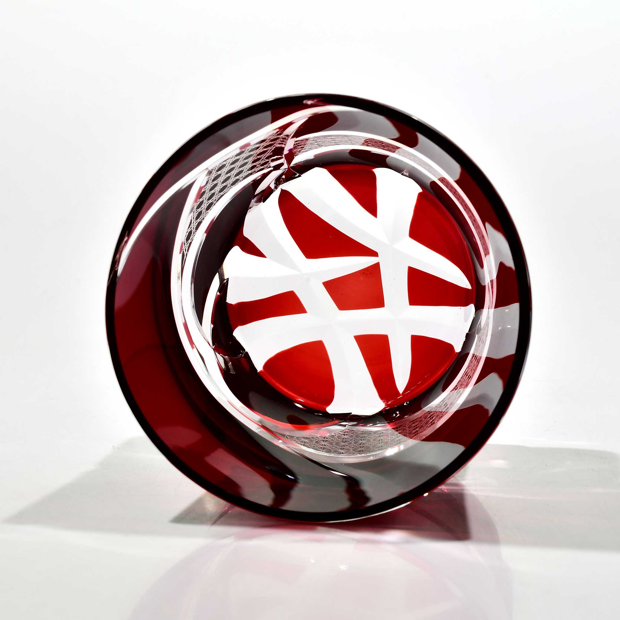 Shn-034　華組　広口グラス（紅色）