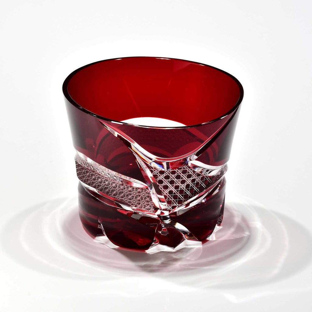 Shn-034　華組　広口グラス（紅色）