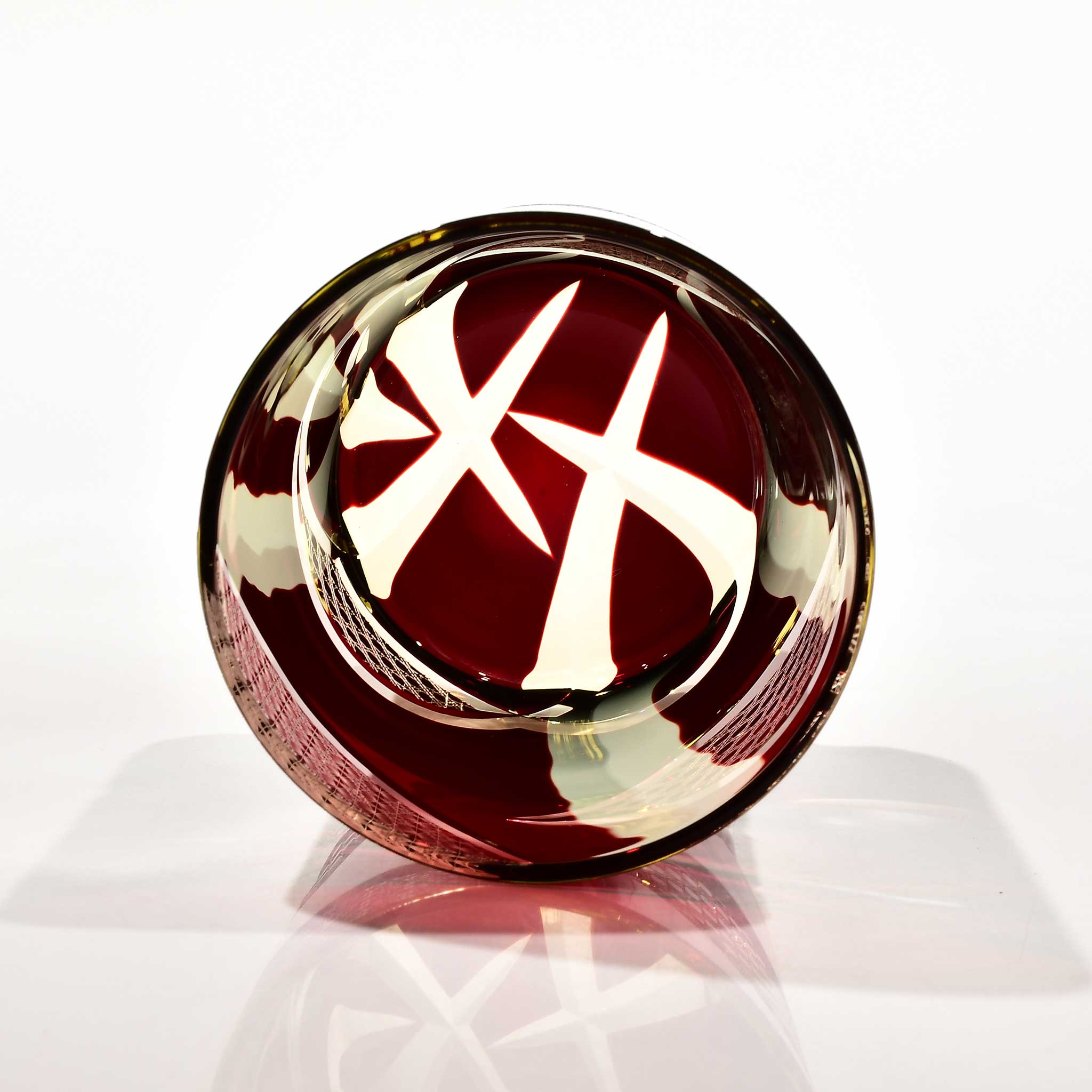 Shn-037　華組オールドグラス（紅色・琥珀色）