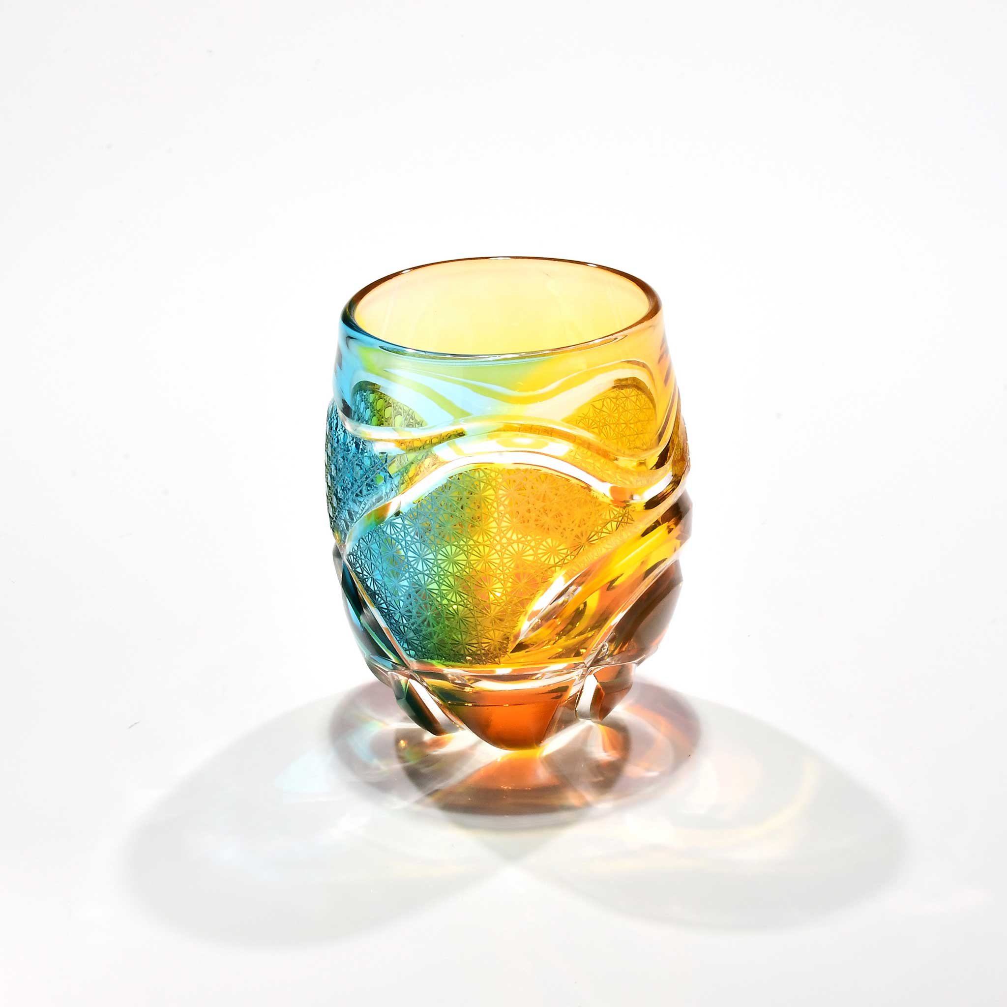 「耀彩（ようさい）」コレクショングラス（グリーン・山吹色）