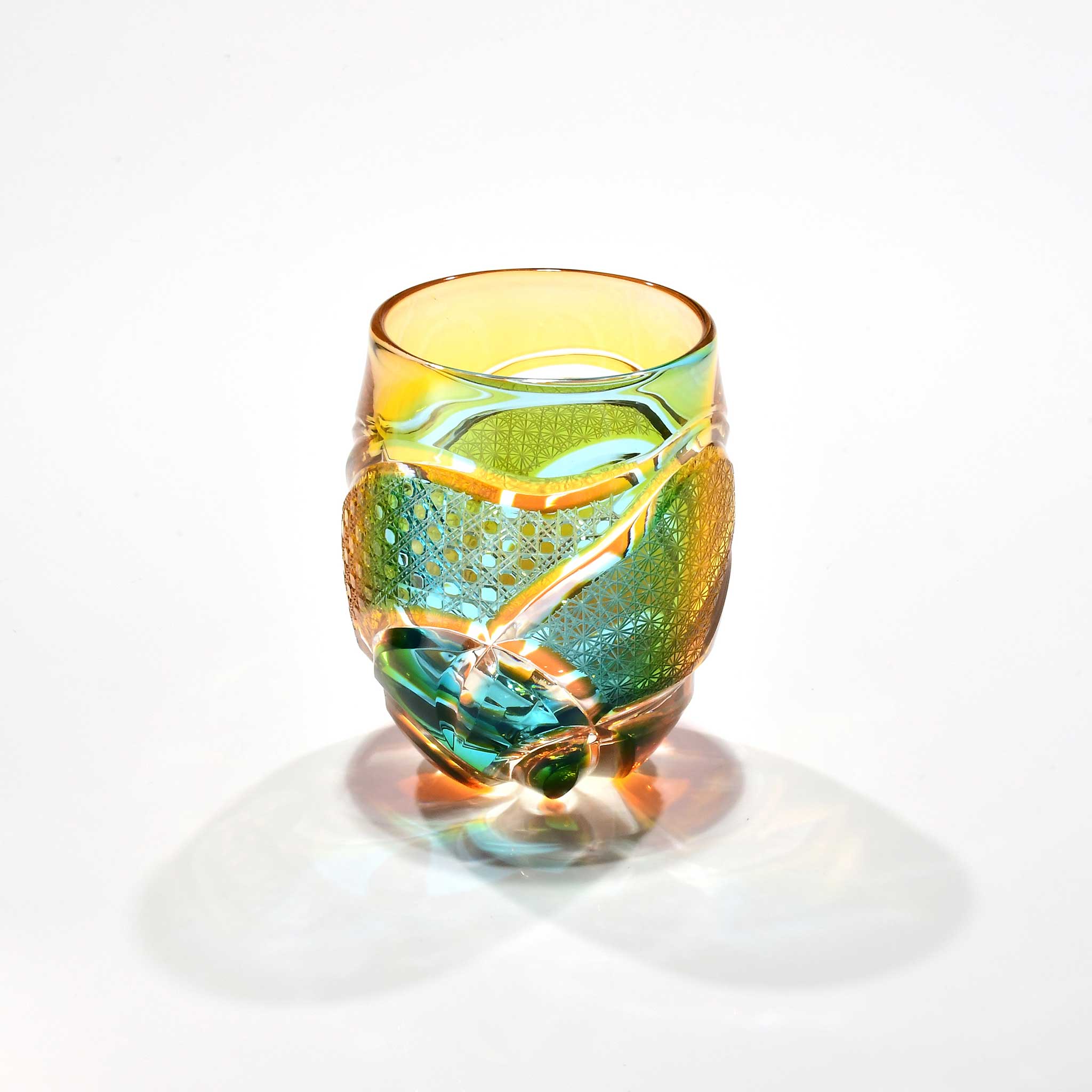 「耀彩（ようさい）」コレクショングラス（グリーン・山吹色）