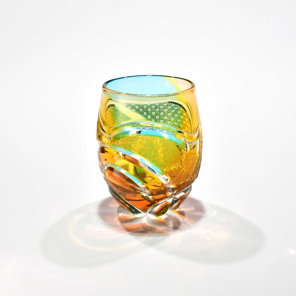 「耀彩（ようさい）」コレクショングラス（グリーン・山吹色）