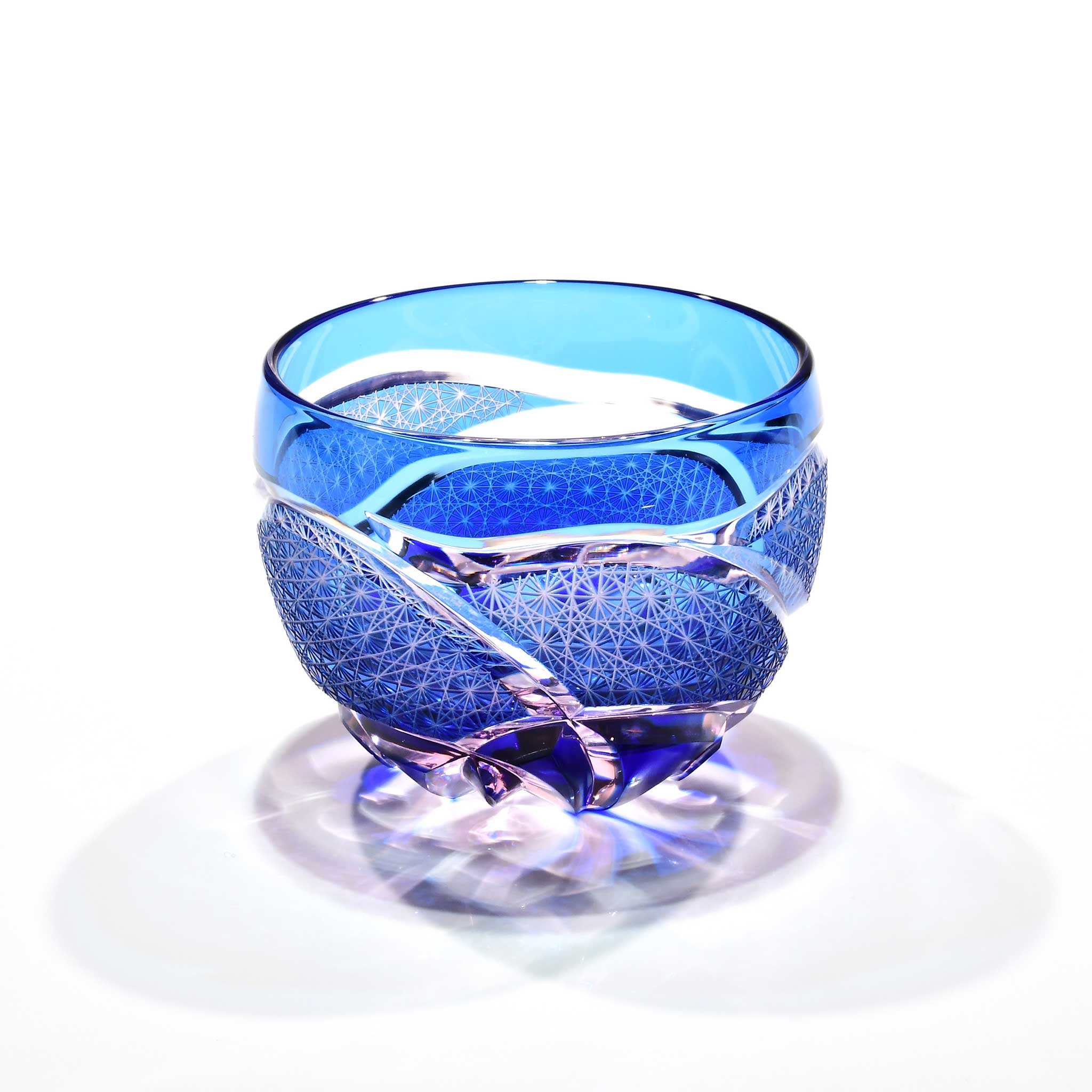 Shn-027　華組ぐい吞み（水色・ピンク）