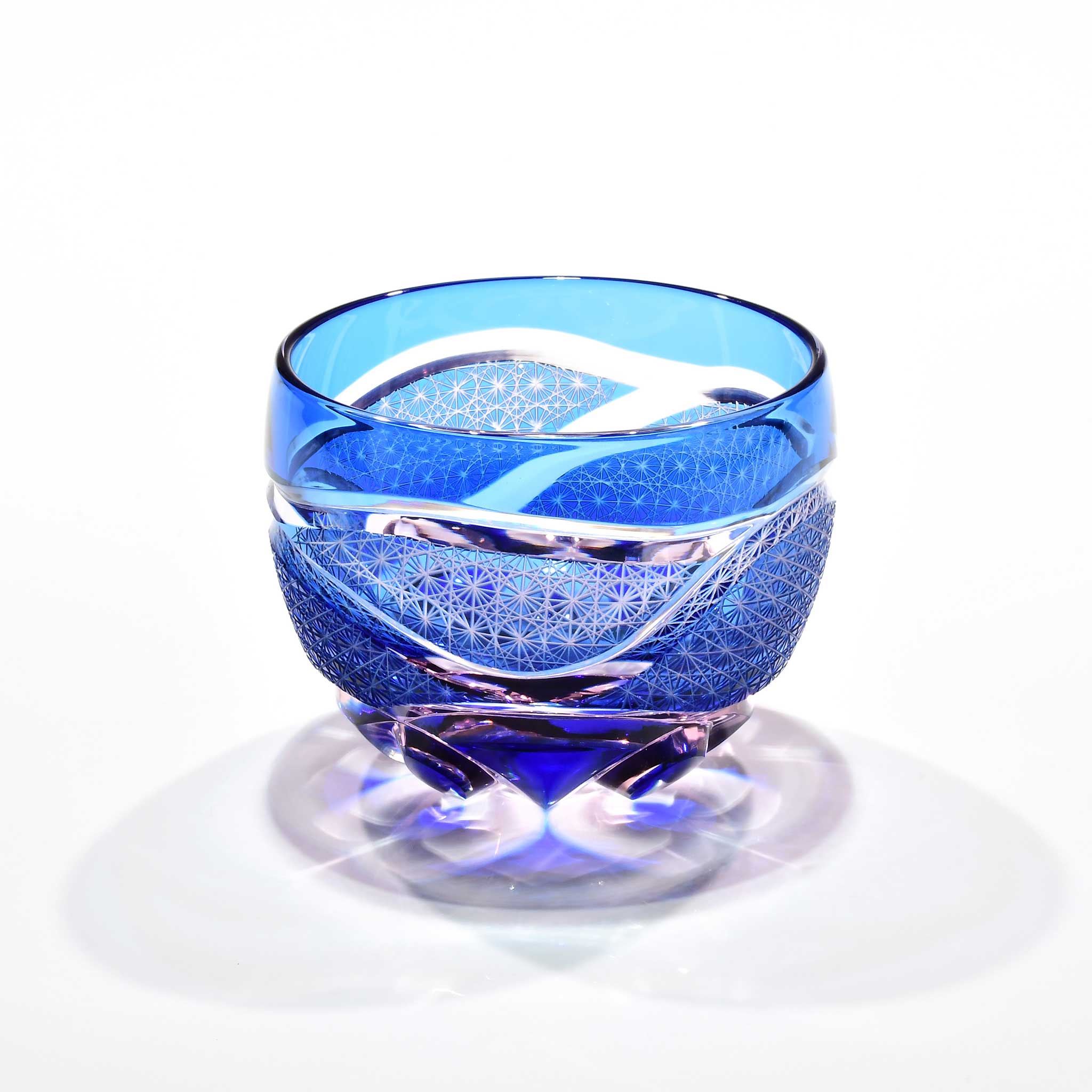 Shn-027　華組ぐい吞み（水色・ピンク）