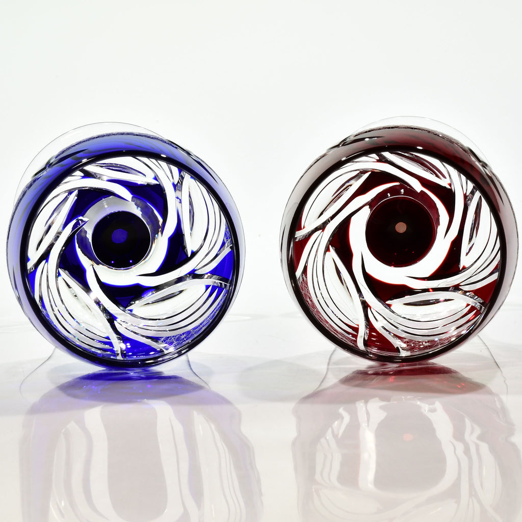 Srg-009 華盃（はなはい）セット（紅色・瑠璃色）