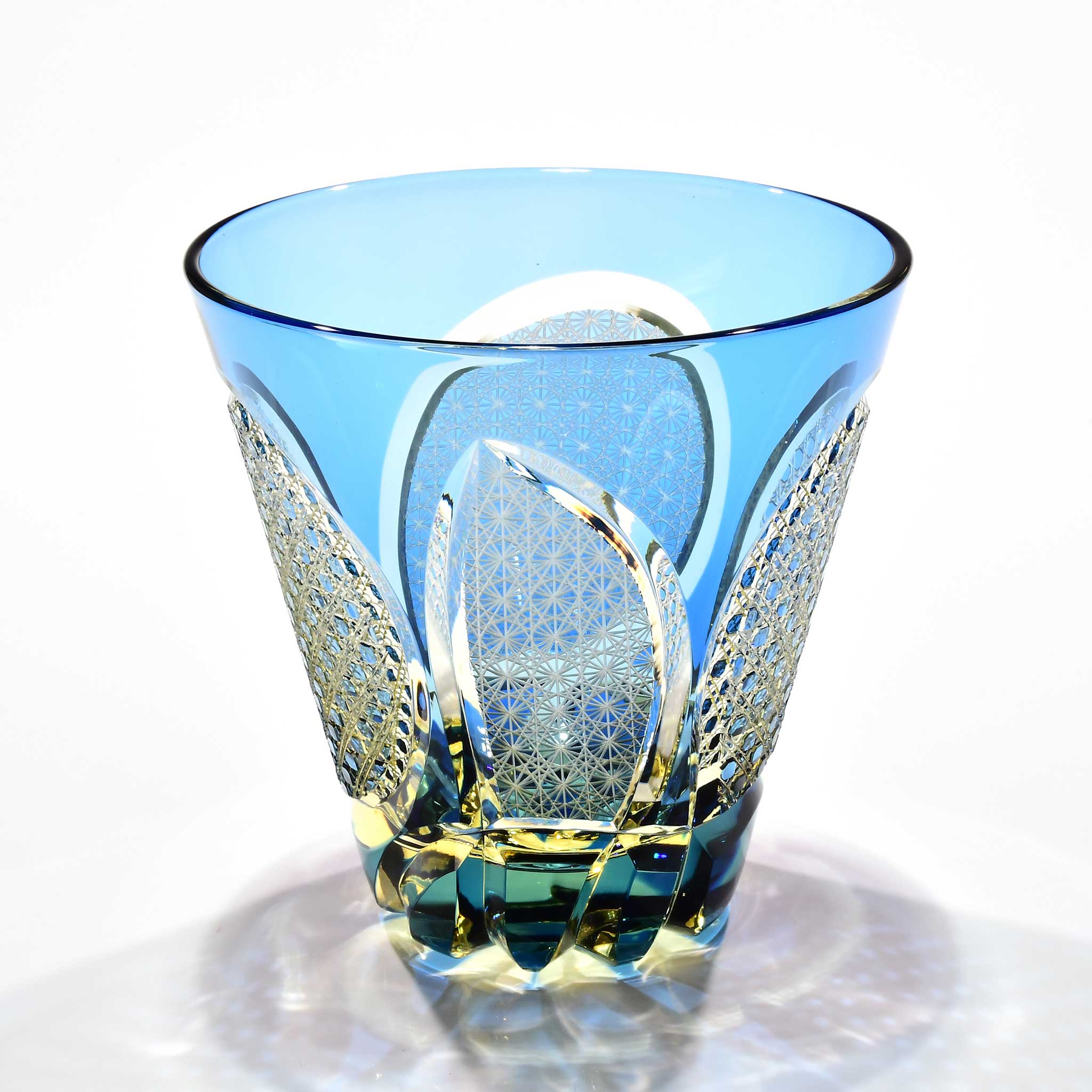 Shn-002　華組　多目的グラス（水色・琥珀色）