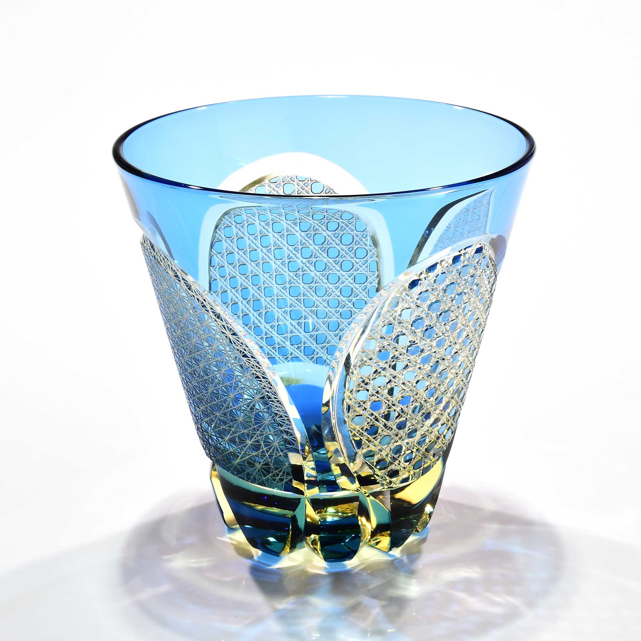 Shn-002　華組　多目的グラス（水色・琥珀色）