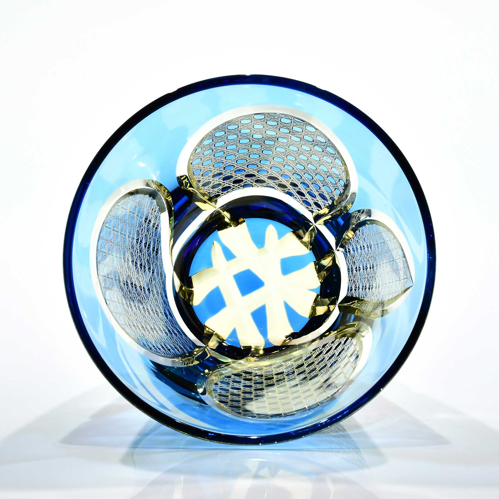 Shn-002　華組　多目的グラス（水色・琥珀色）