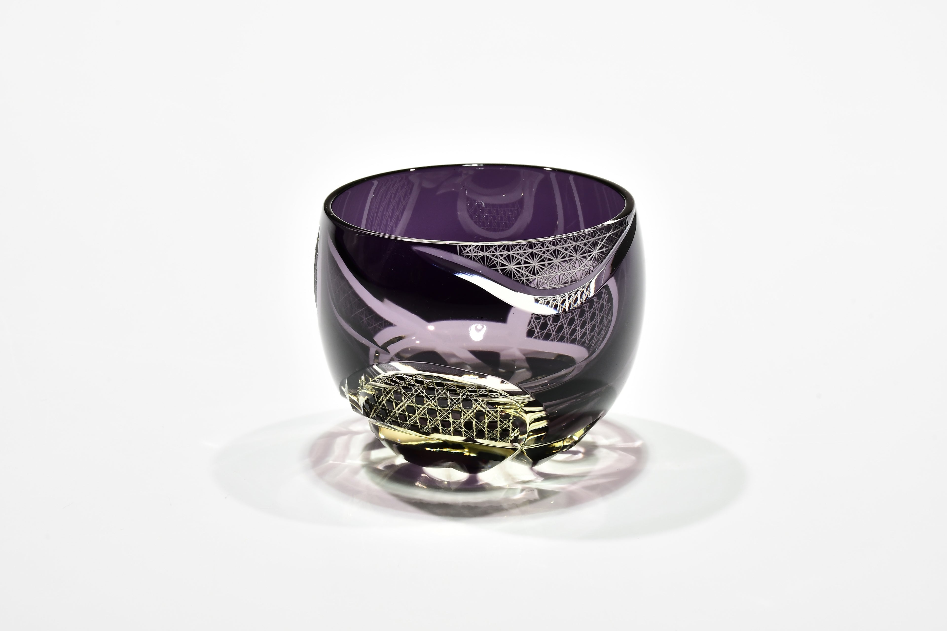 Shn-004　華組ぐい吞み（葡萄色・琥珀色）