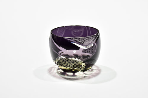 Shn-004　華組ぐい吞み（葡萄色・琥珀色）