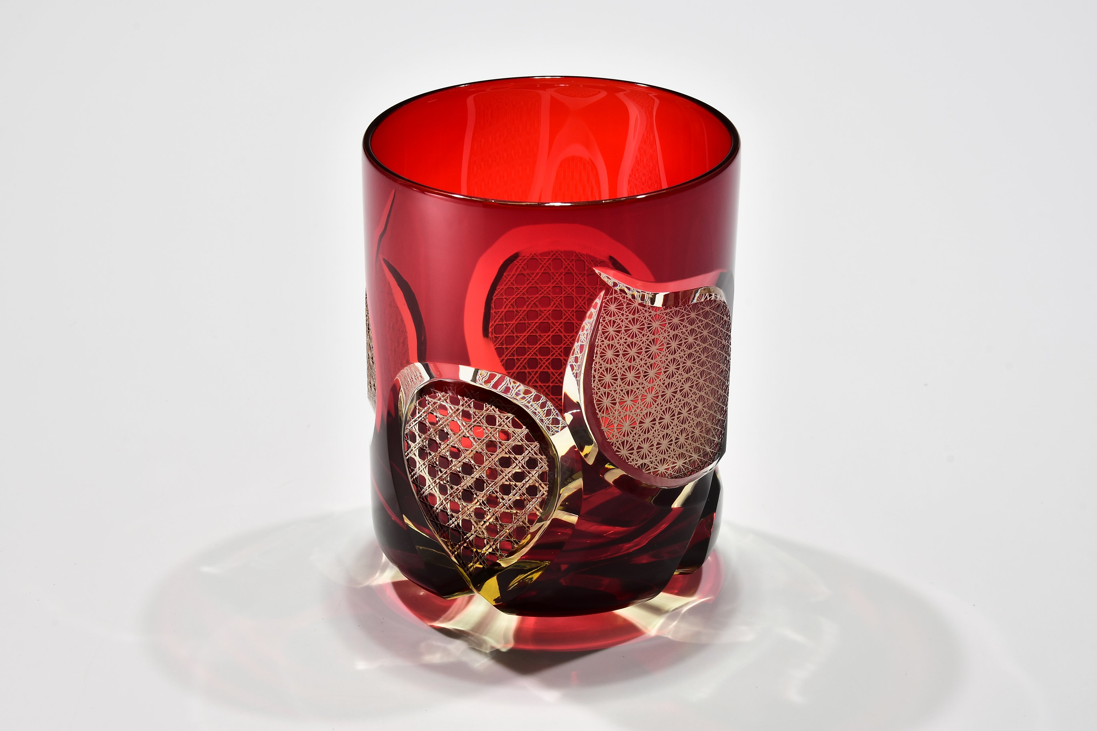 Shn-007　華組オールドグラス　（紅色・琥珀色）