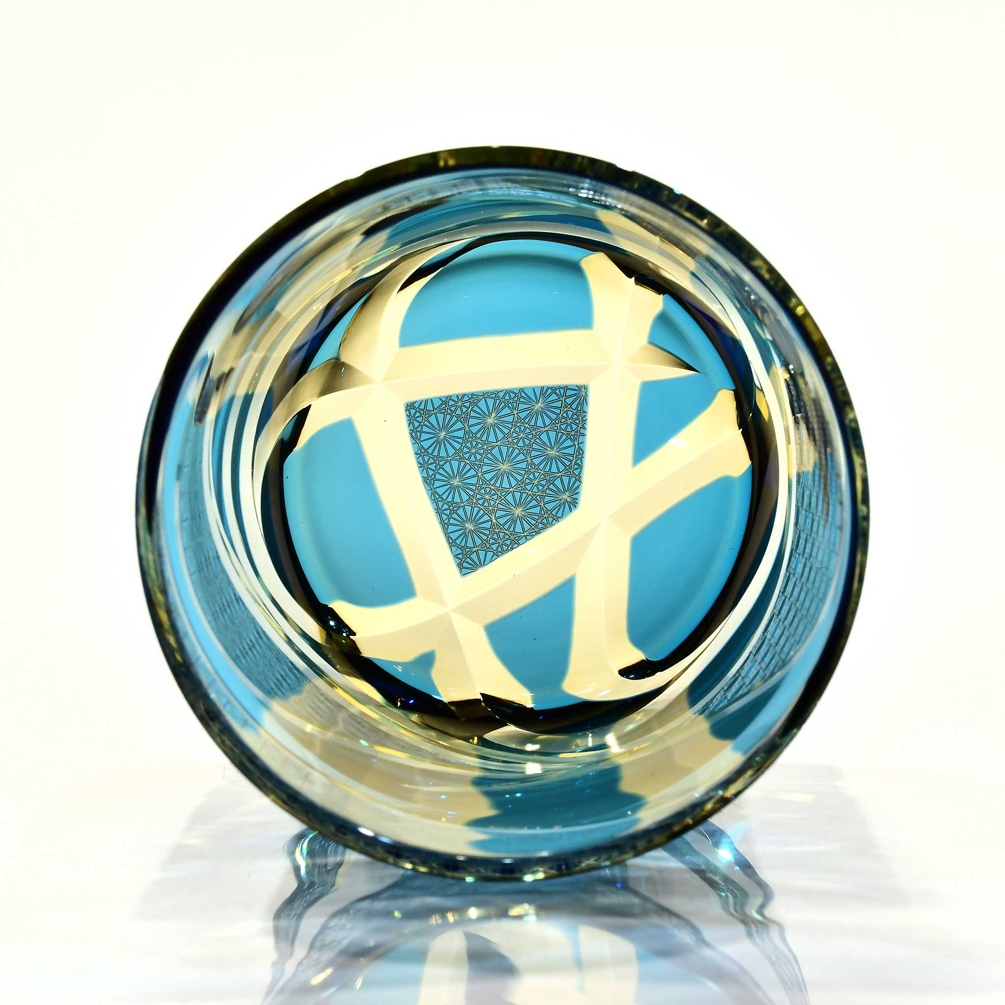 Shn-008　華組オールドグラス（水色・琥珀色）