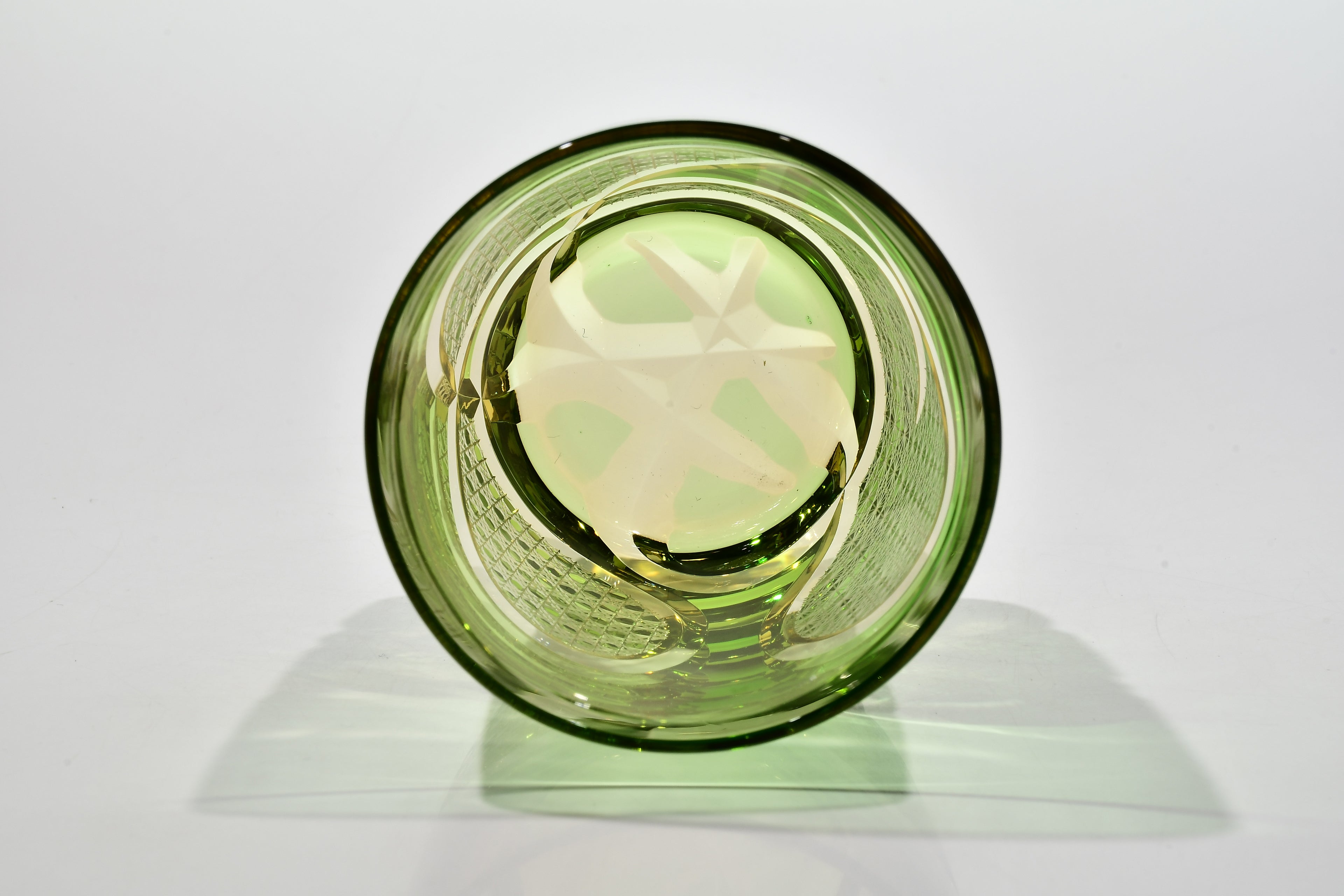 Shn-010　華組　大型オールドグラス（草色・琥珀色）