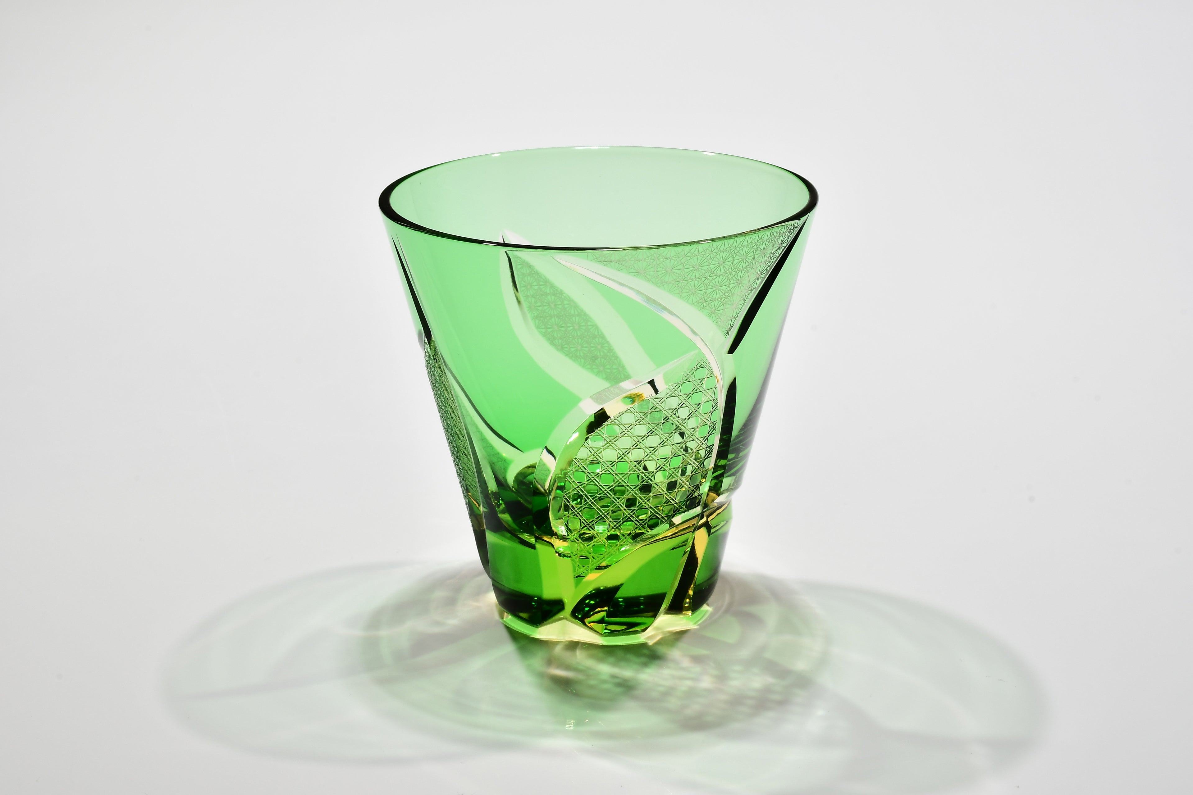 Shn-018　華組　多目的グラス（緑色・琥珀色）