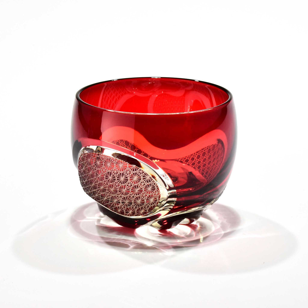 Shn-020　華組ぐい吞み（紅色・琥珀色）