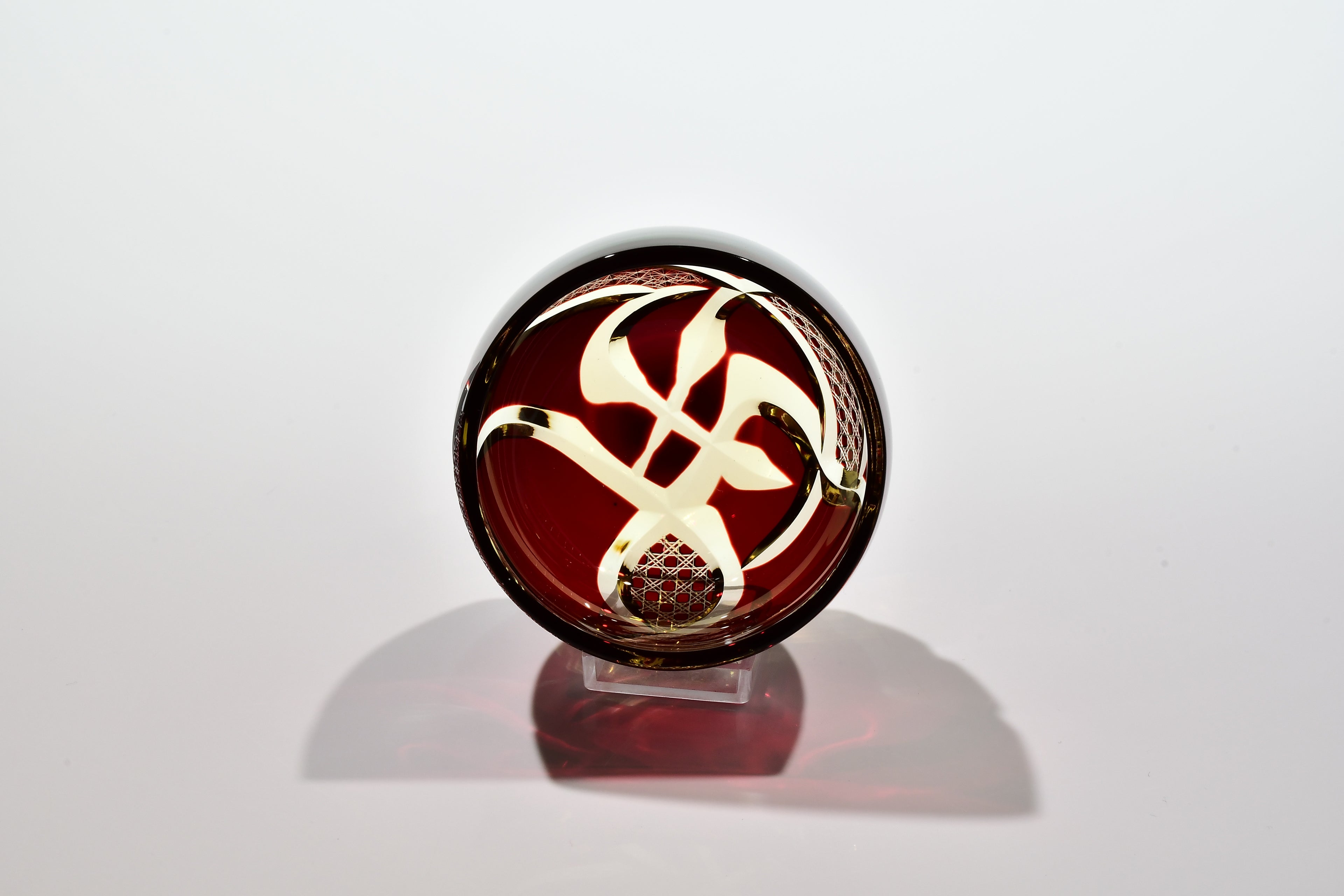 Shn-020　華組ぐい吞み（紅色・琥珀色）