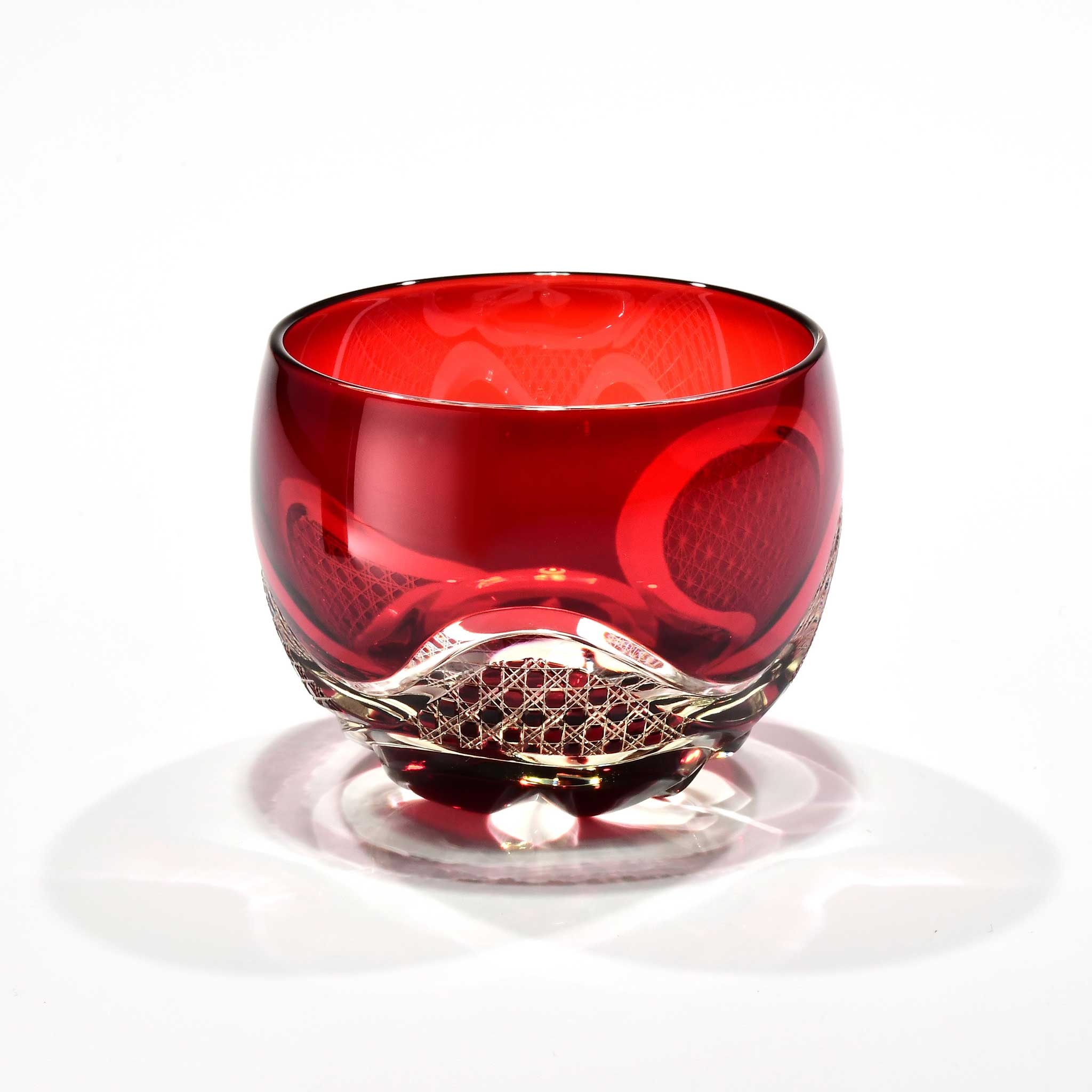 Shn-020　華組ぐい吞み（紅色・琥珀色）