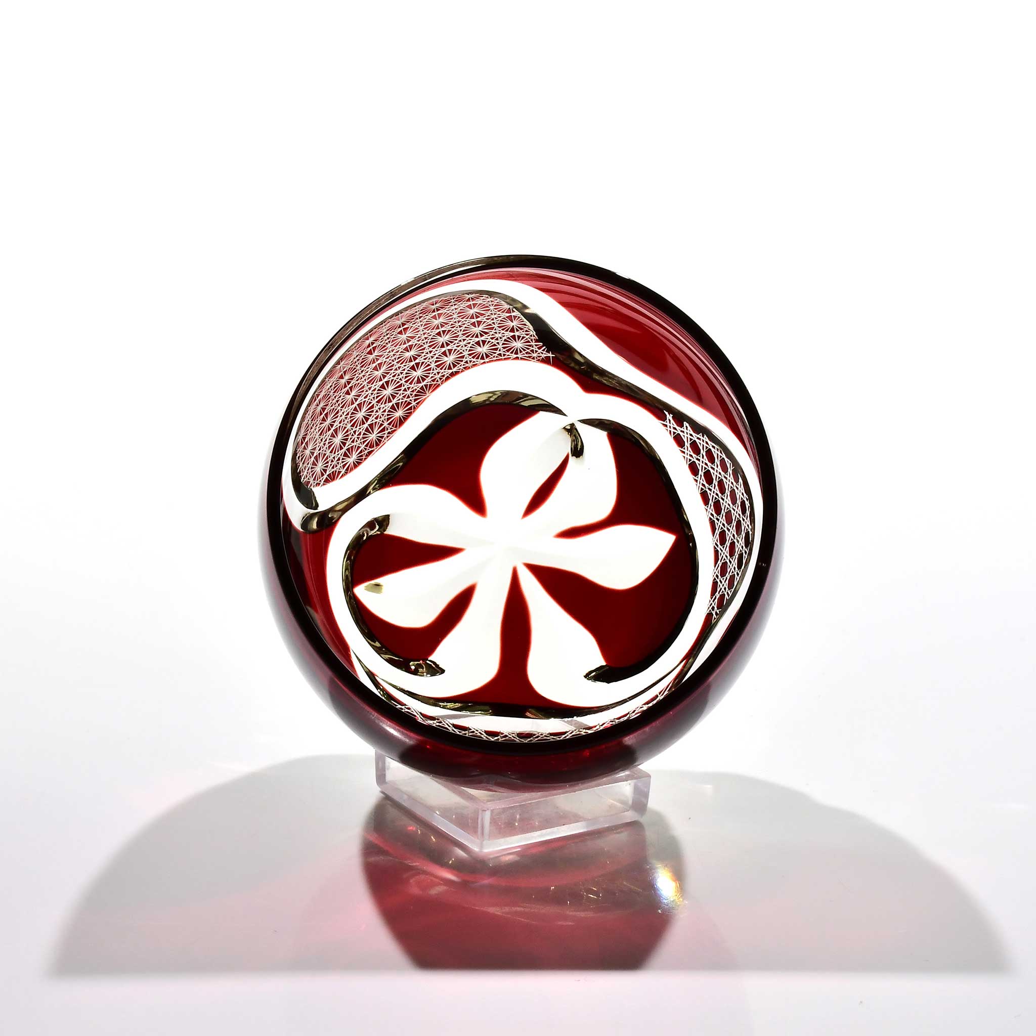 Shn-020　華組ぐい吞み（紅色・琥珀色）