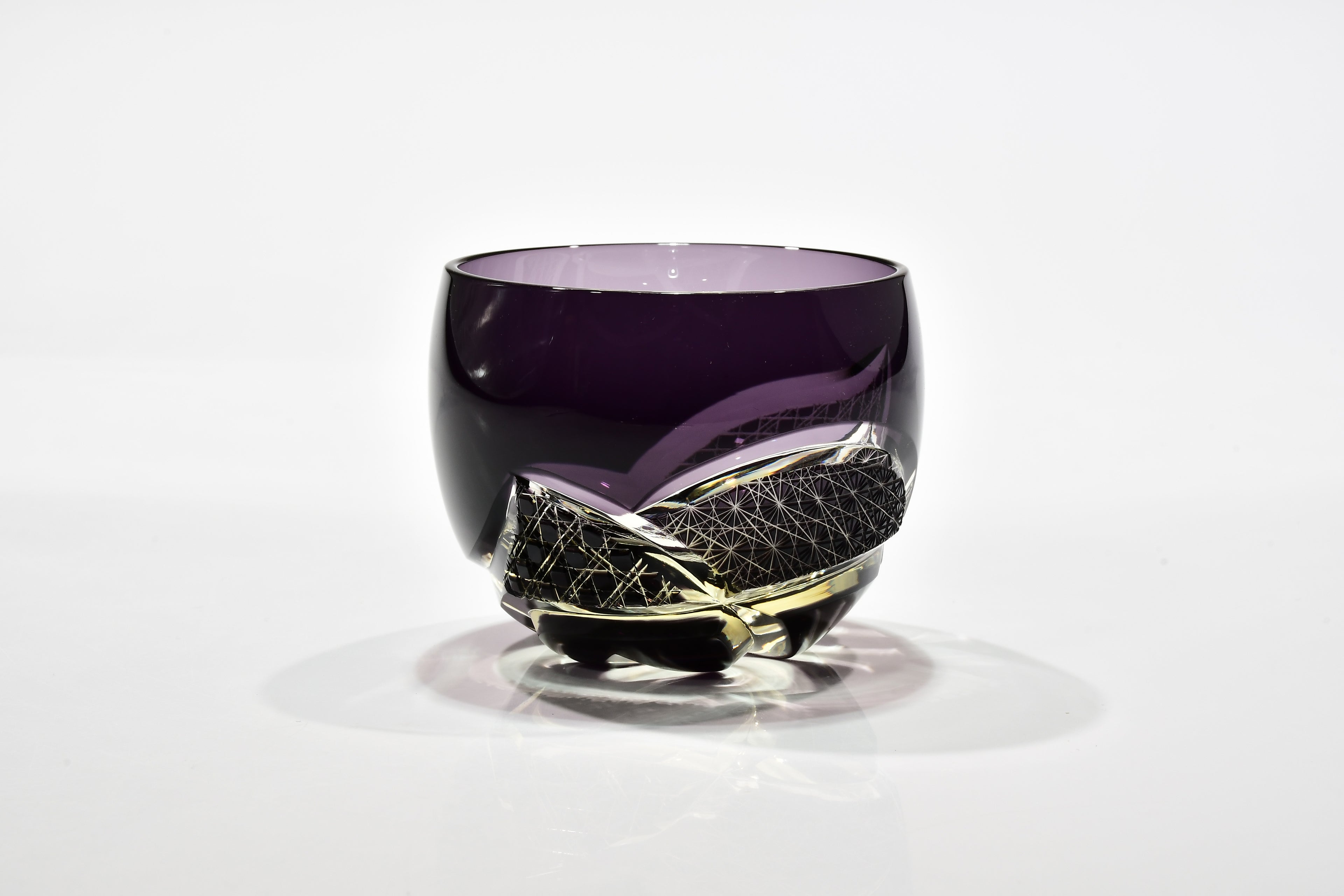 Shn-023　華組ぐい吞み（葡萄色・琥珀色）