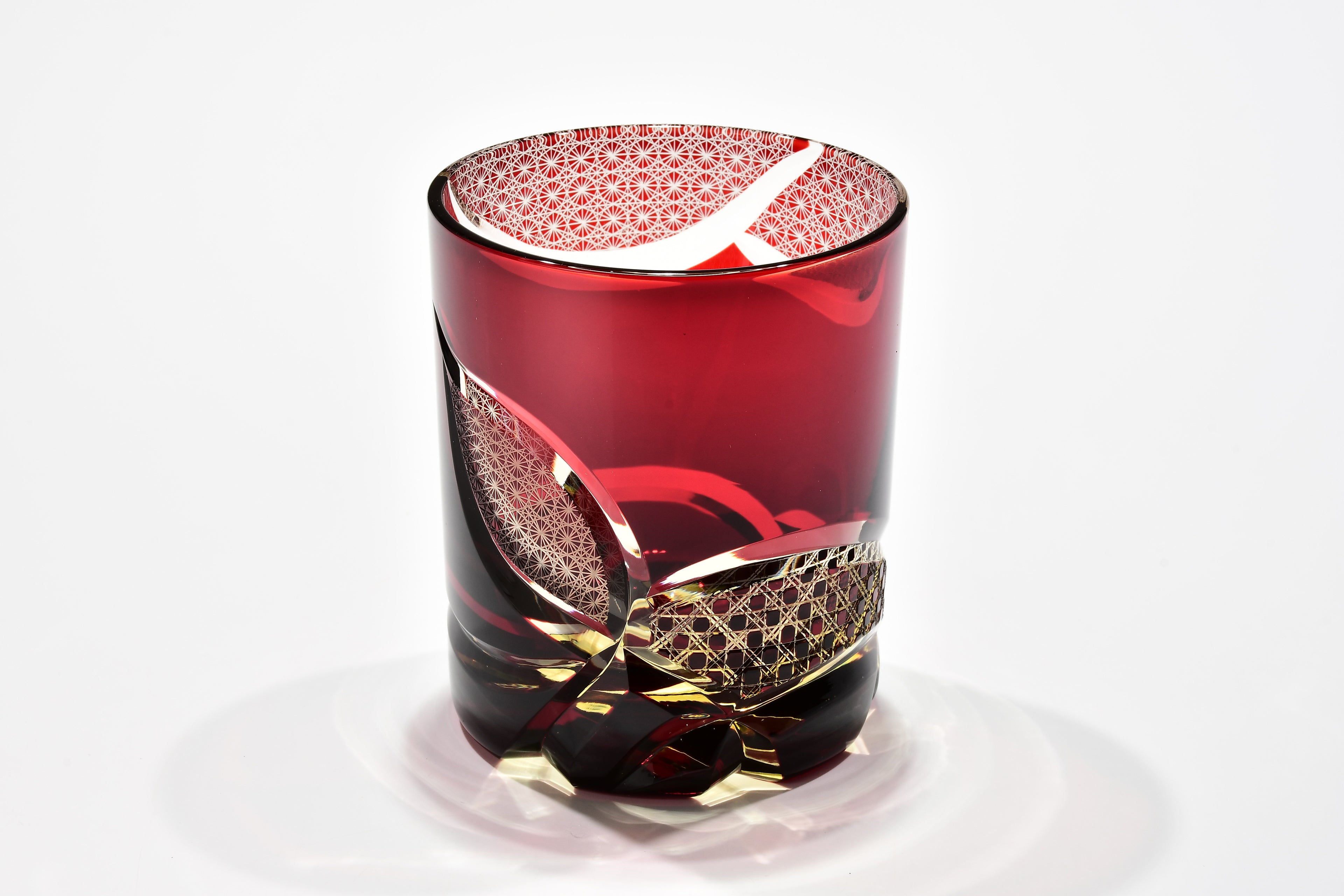 Shn-031　華組オールドグラス（紅色・琥珀色）