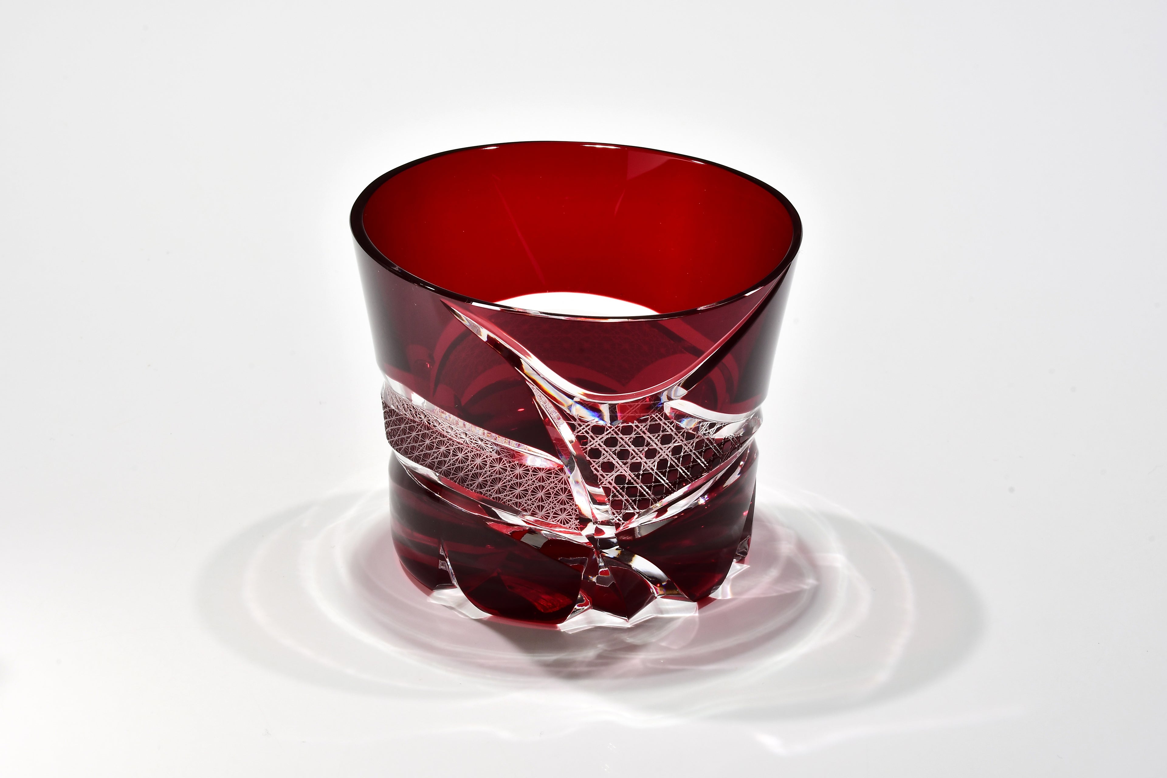 Shn-034　華組　広口グラス（紅色）