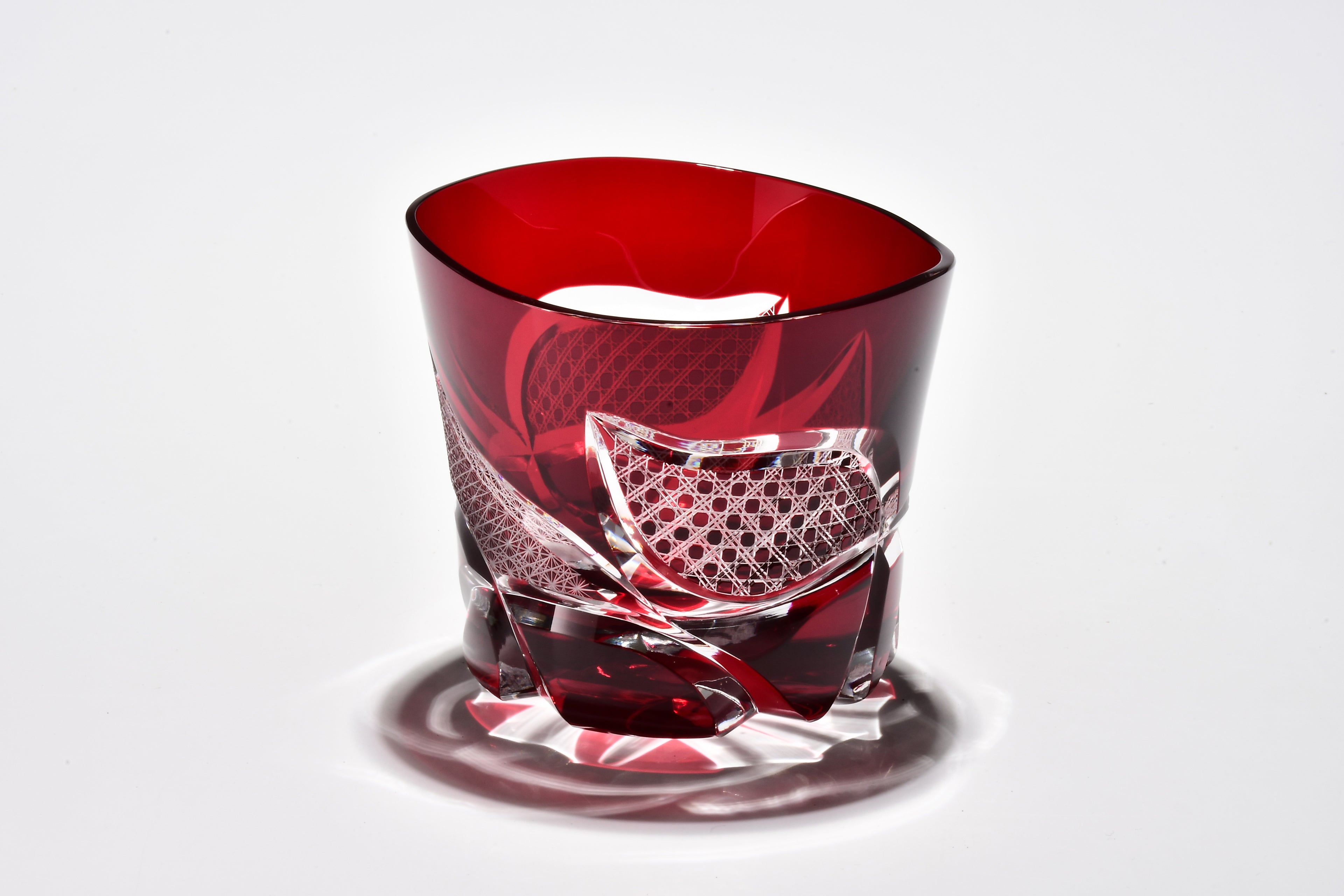 Shn-036　華組　広口グラス（紅色）