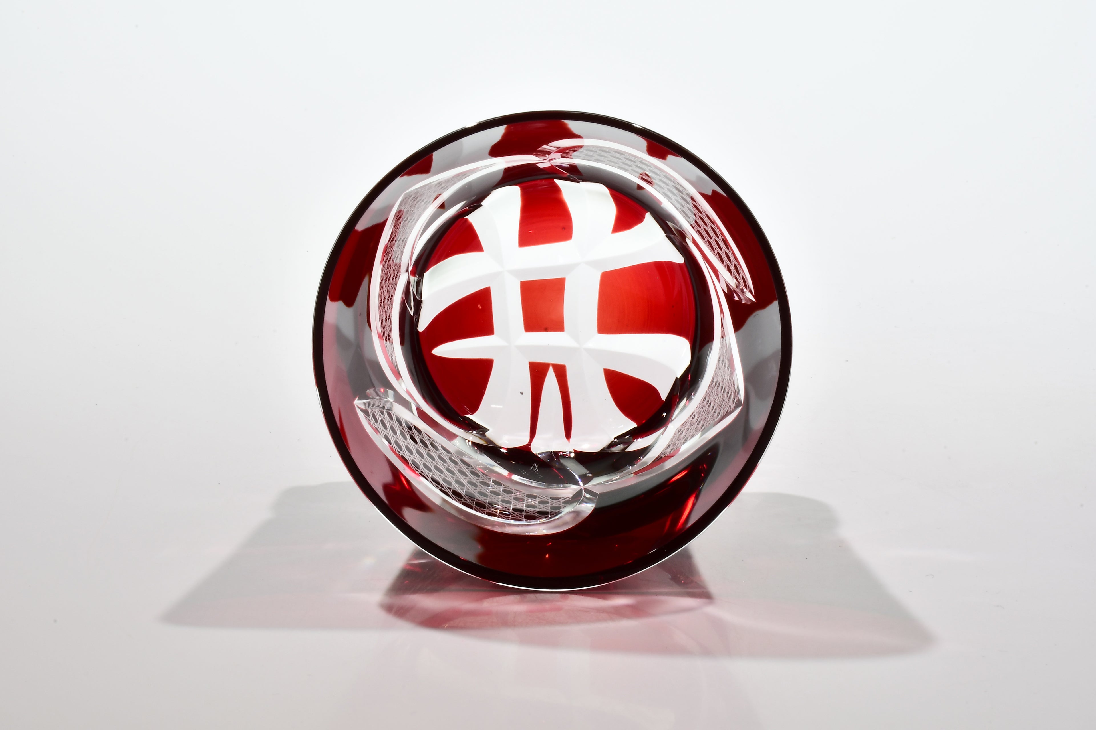 Shn-036　華組　広口グラス（紅色）