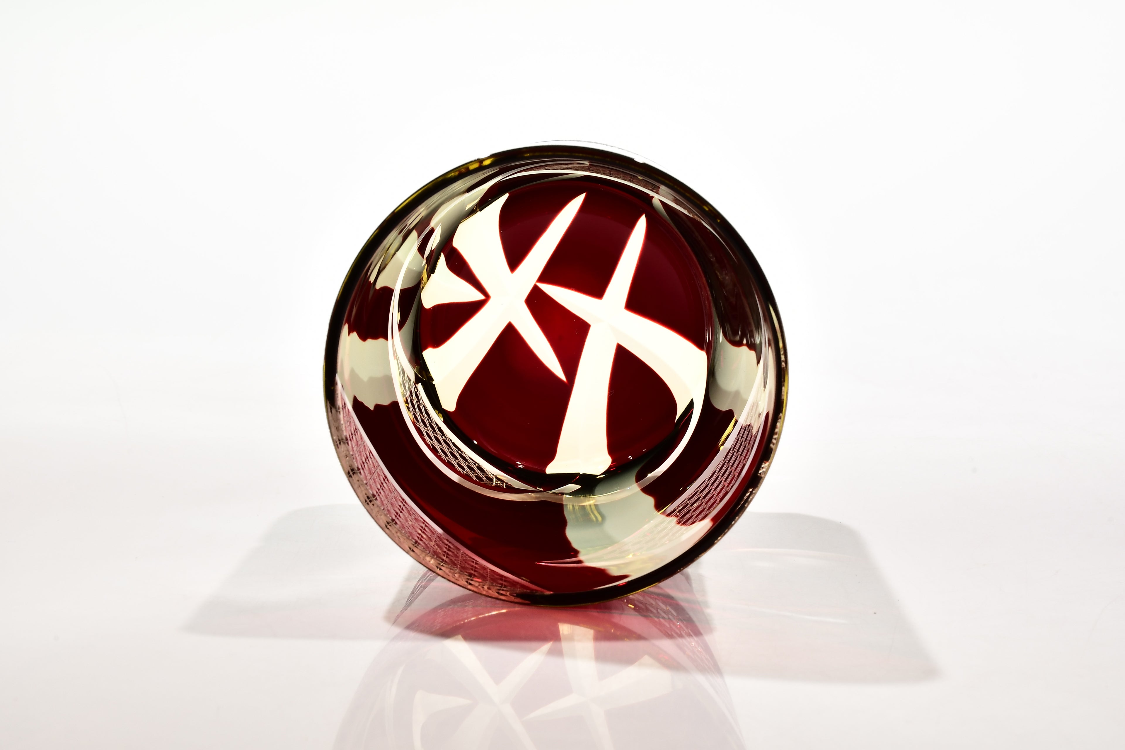 Shn-037　華組オールドグラス（紅色・琥珀色）