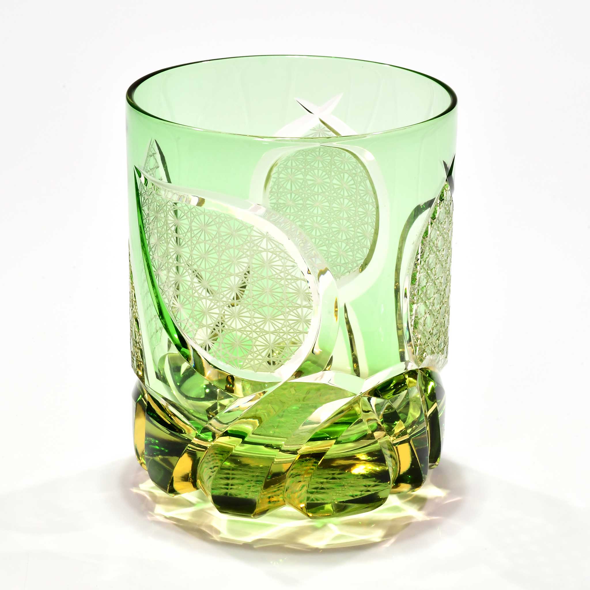 Shn-039　華組オールドグラス（緑色・琥珀色）