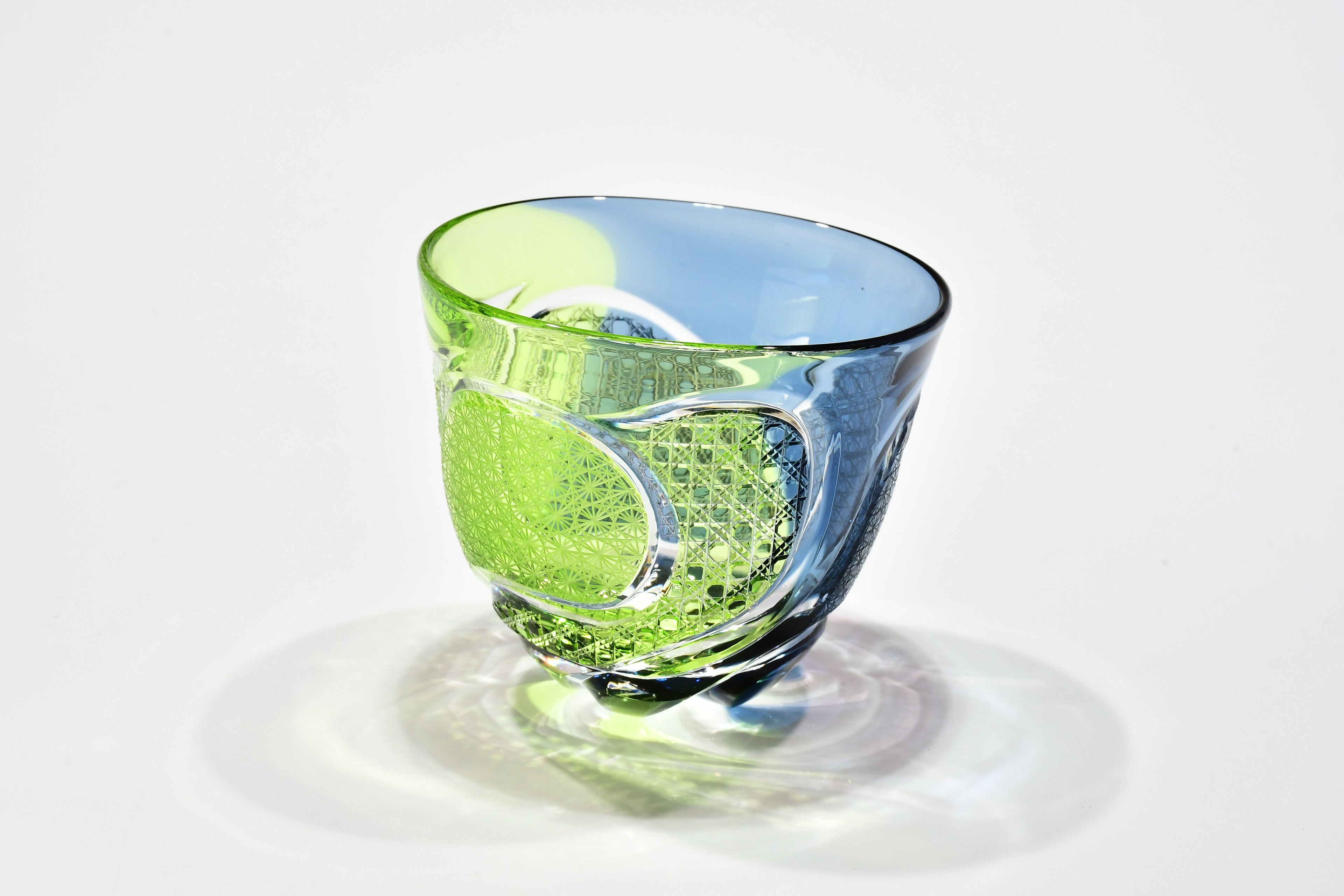 「翠水（すいすい）」コレクショングラス（黄緑・水浅葱）