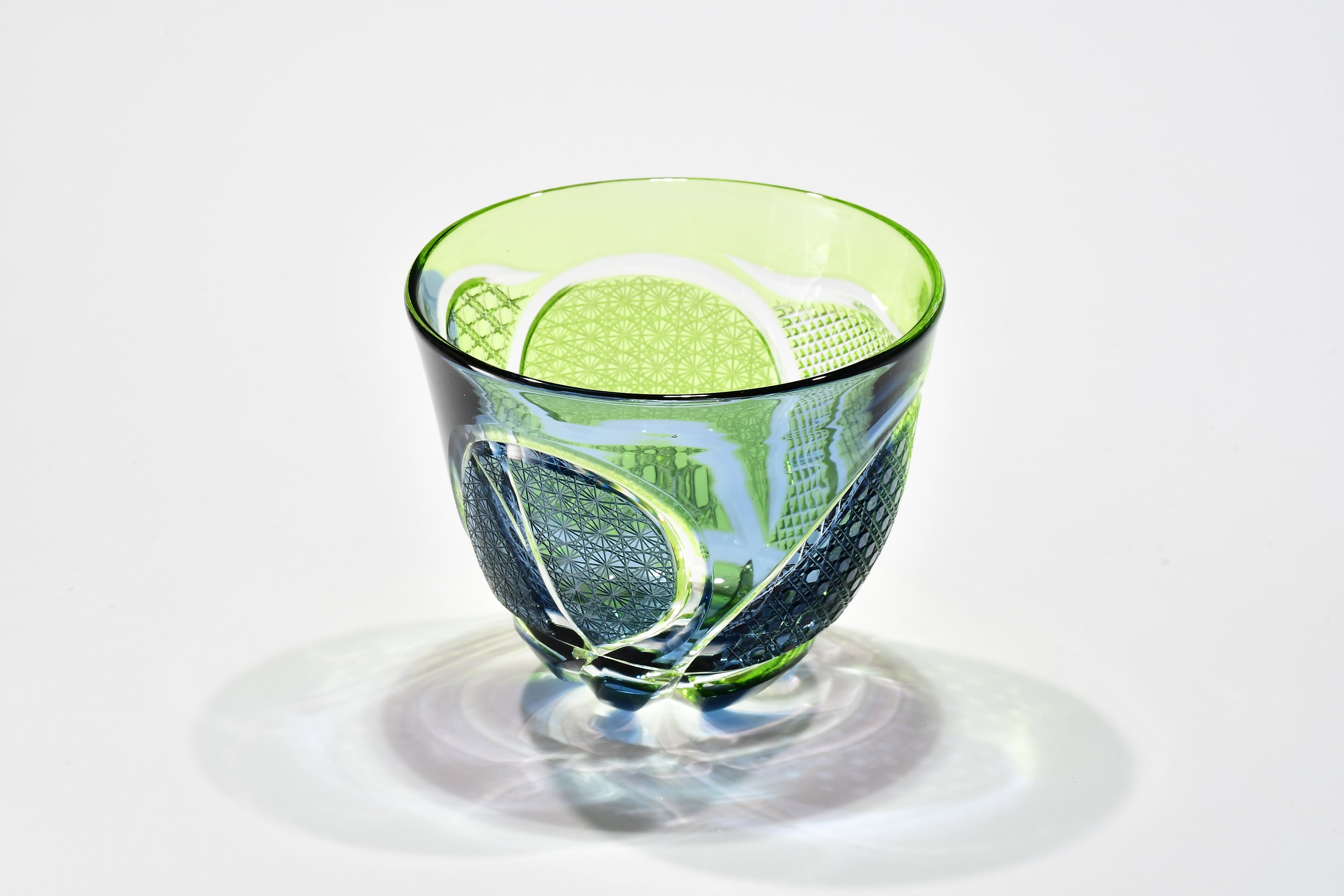 「翠水（すいすい）」コレクショングラス（黄緑・水浅葱）