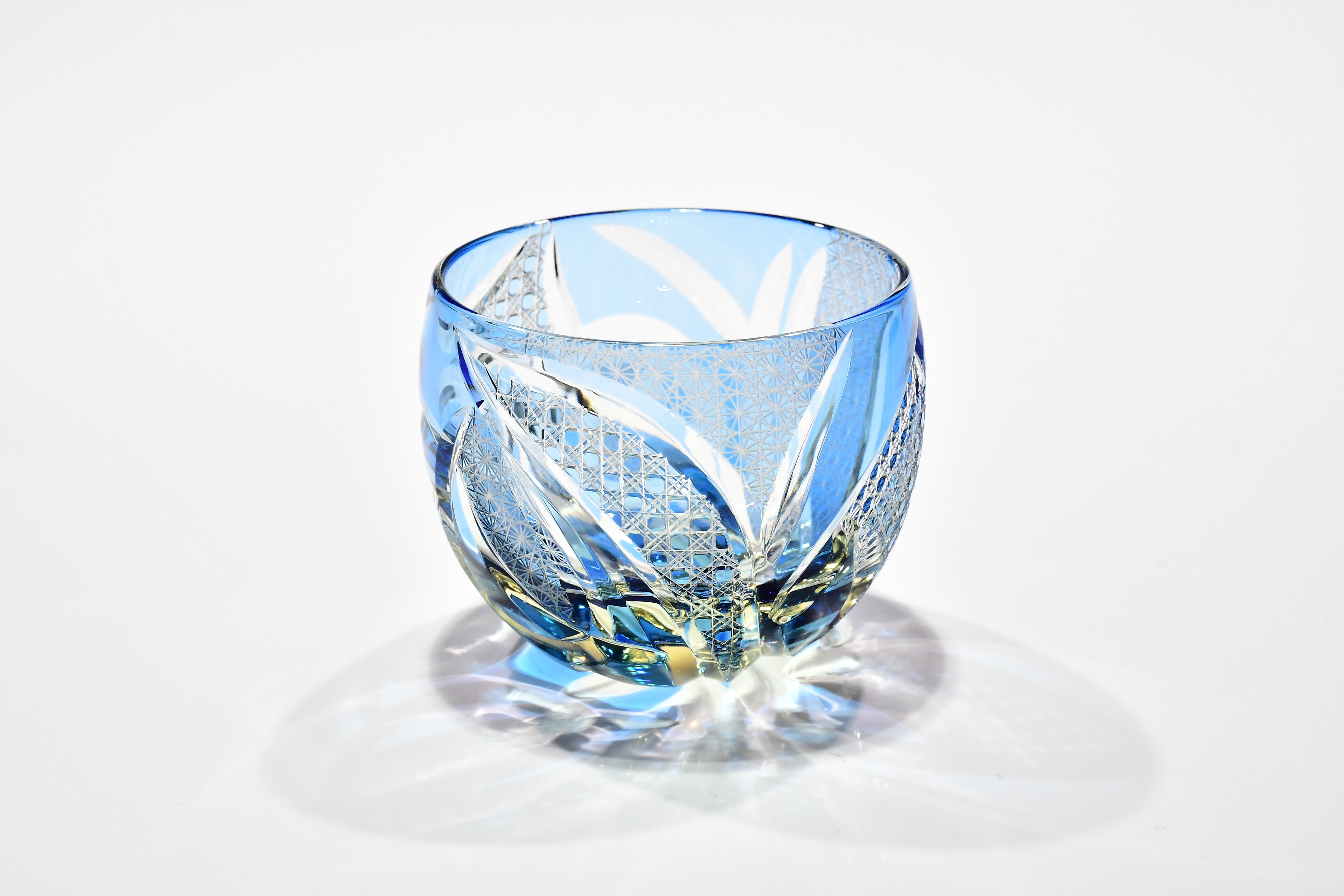 二代目×四代目コラボ作品「世代のあいだに生まれた光」ぐい吞み（水色・琥珀色）