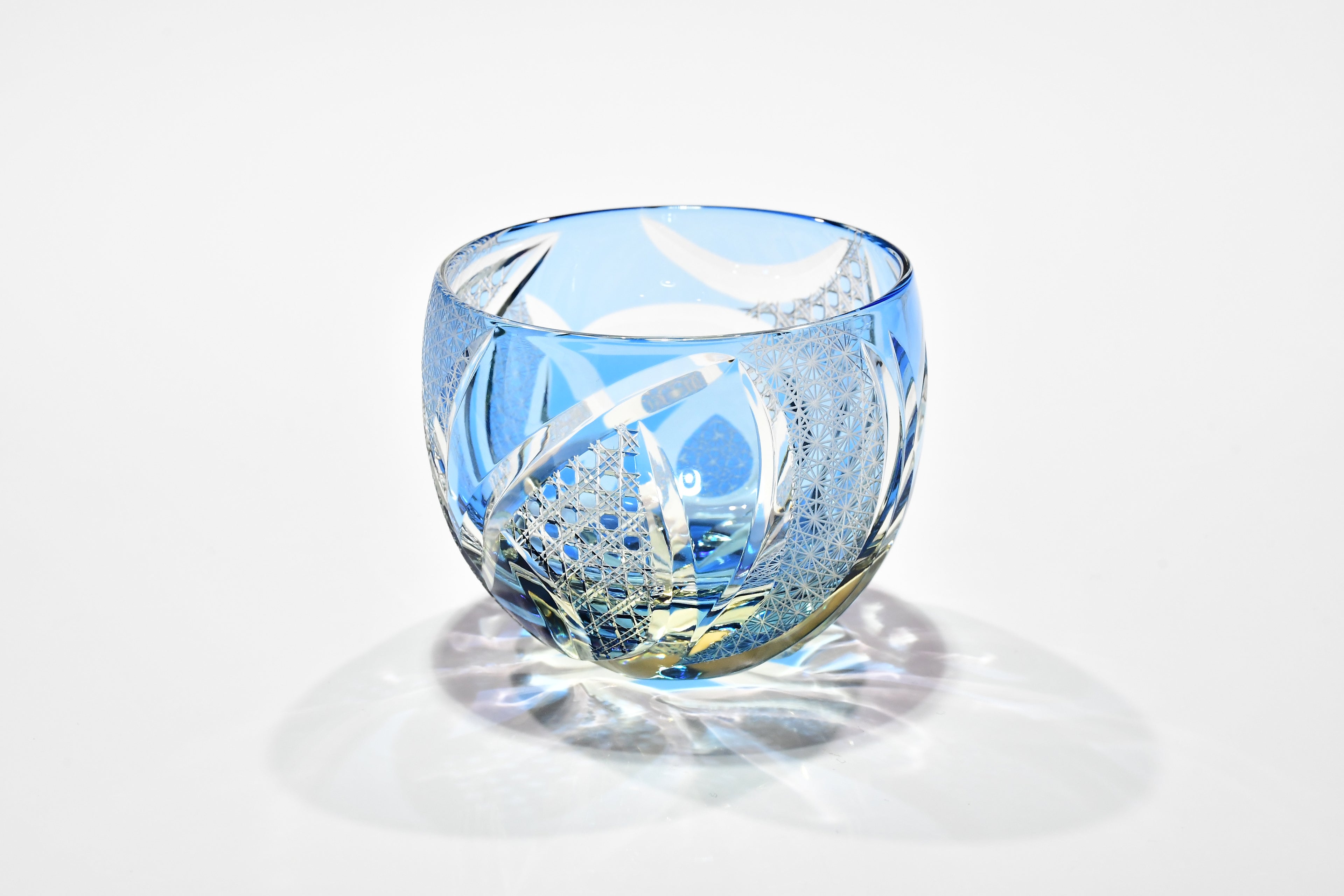 二代目×四代目コラボ作品「世代のあいだに生まれた光」ぐい吞み（水色・琥珀色）