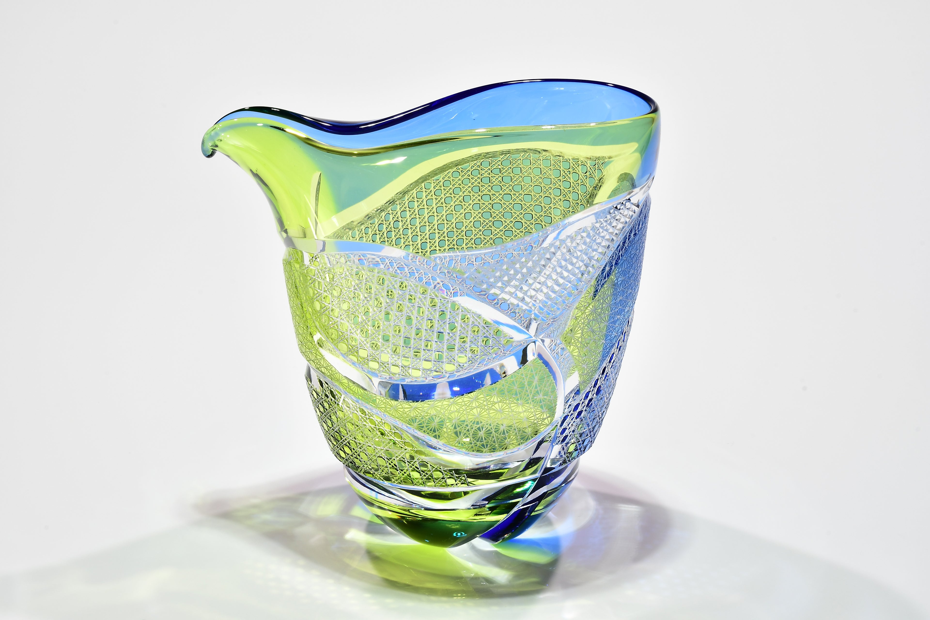 「流脈（りゅうみゃく）」片口酒器（ブルー・ライムグリーン）