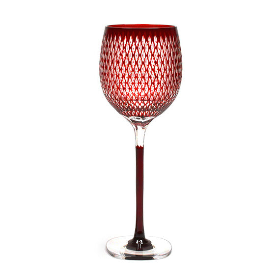米つなぎ　ワイングラス（紅色）